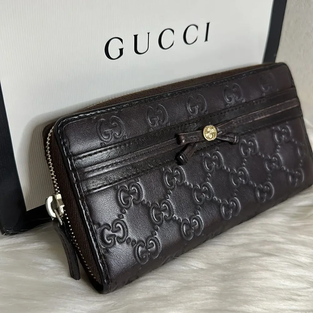 💯Authentic Guccissima Zipped Around Long Wallet 🍀